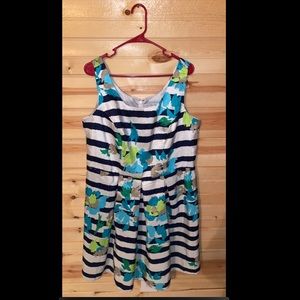 Knee length striped dress